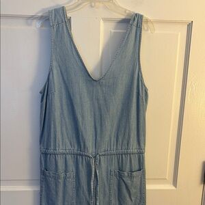 Old Navy Light Blue Denim Wide-leg Jumpsuit